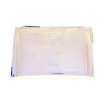 Holographic Makeup Bag with Zipper Closure 21.5x14.5x4cm Holographic Transparent