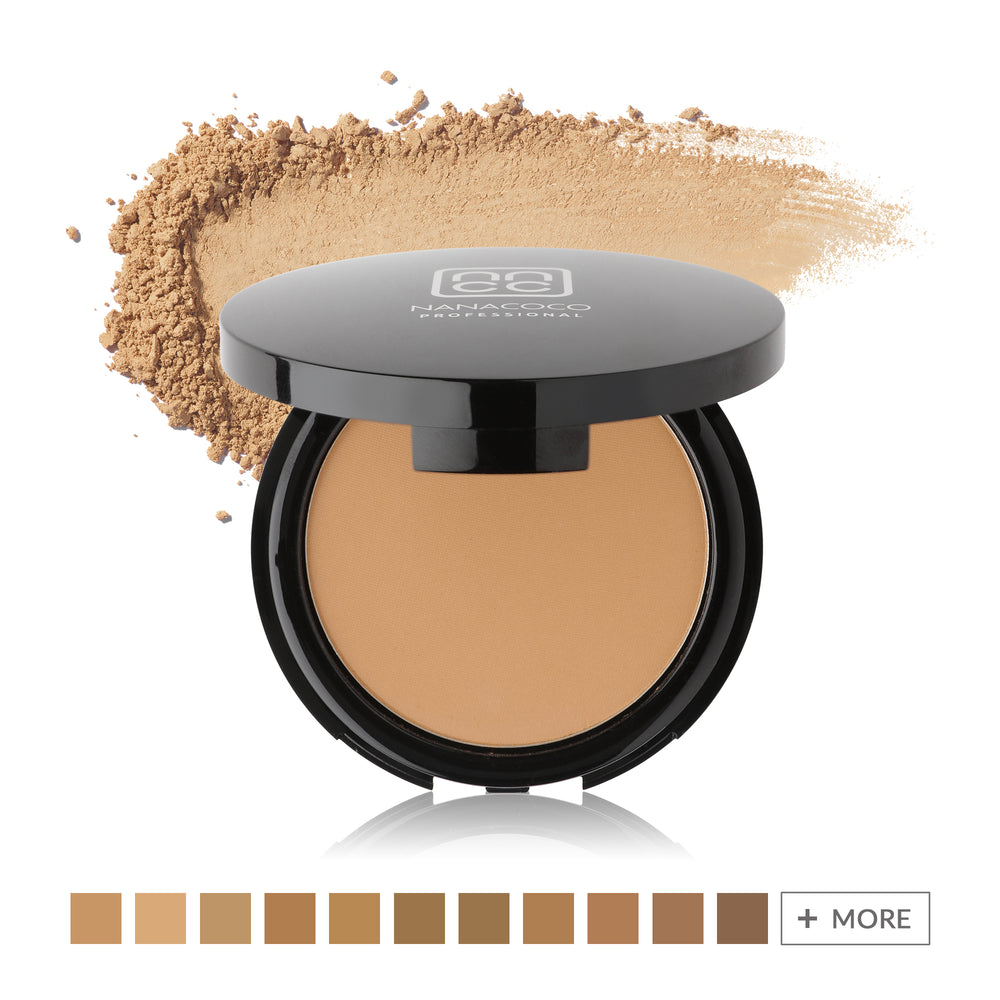 HD Perfection Powder Foundation with color swatches
