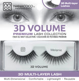 Eyelashes Premium 3D Volume black Melanie in packaging
